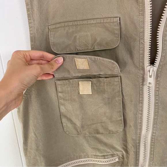 Banana Republic Vest Men’s L Vintage Brown Hong Kong Pockets Zip Fishing Safari - Picture 5 of 15